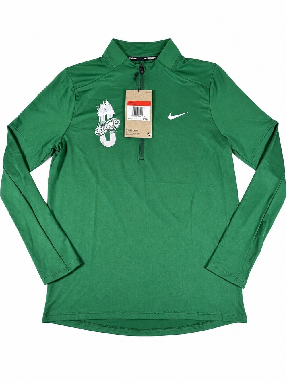 Nike Running Dri-FIT Green Long Sleeve Quarter Zip Pullover - Men's Medium